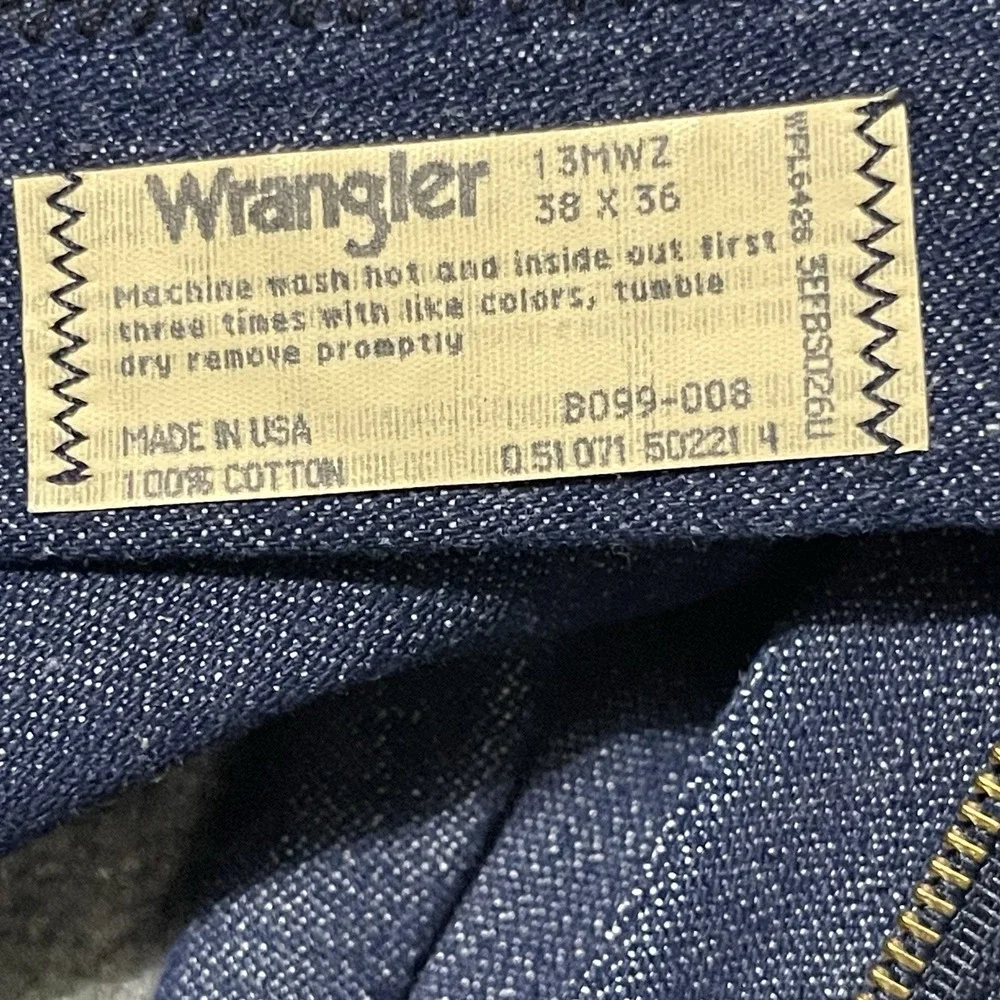 VTG‎ Wrangler 13MWZ Jeans Men 38x36 Blue Denim Western Pro Rodeo Deadstock NEW
